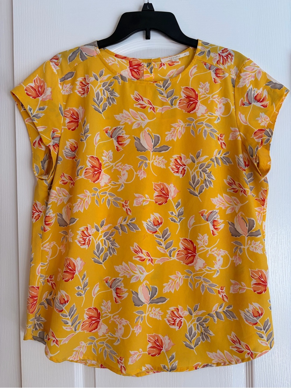 fun 2 fun Yellow Floral Short-Sleeve Blouse